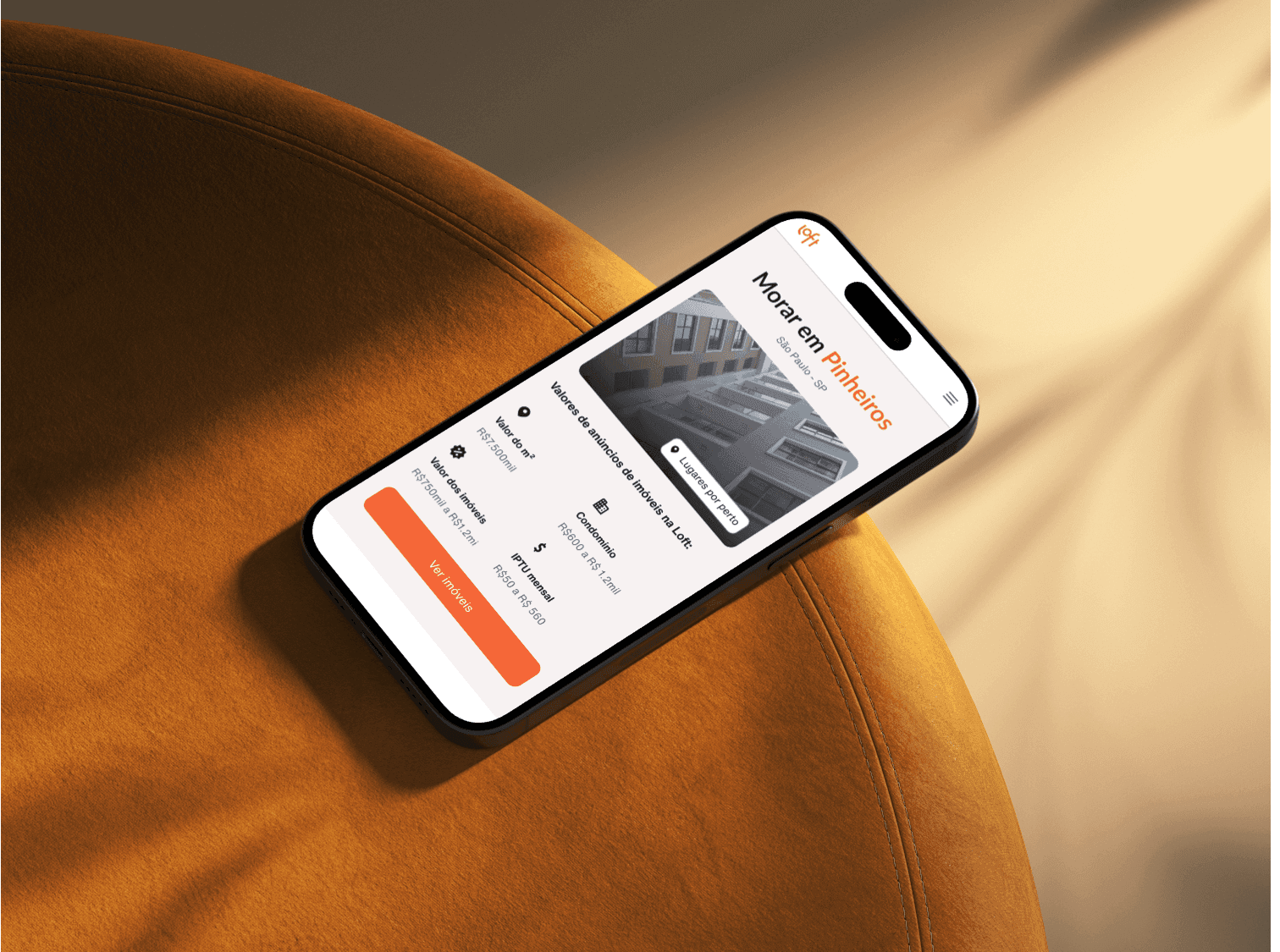 Loft building amenities on mobile